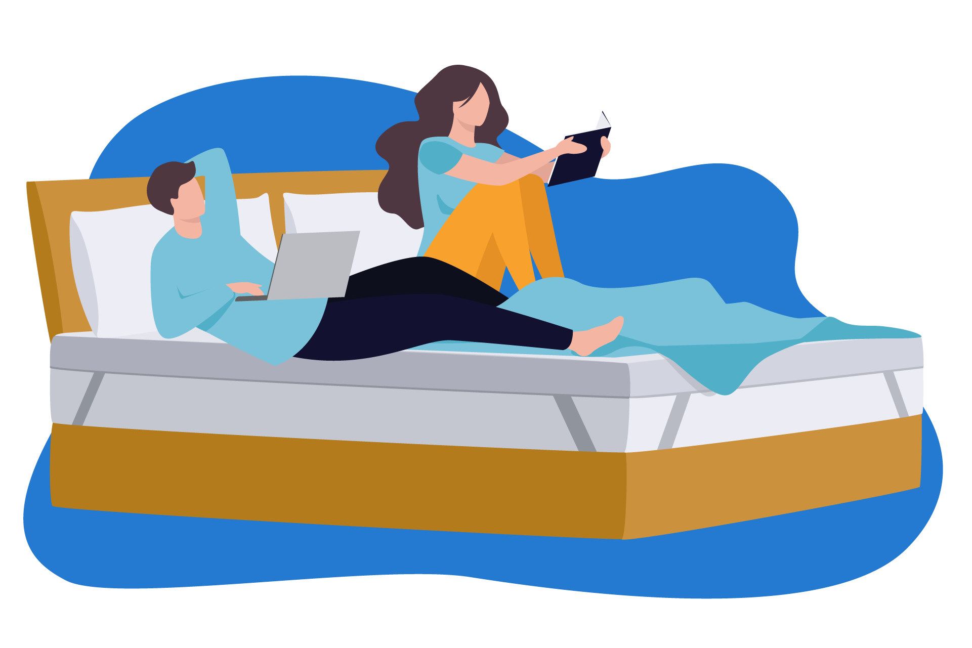 Dispositivos electrónicos en la cama